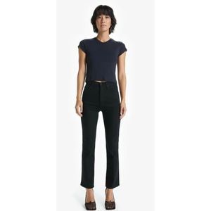 MOTHER Black Straight Leg Jeans
